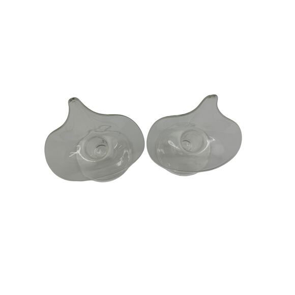 Vintage Clear Glass Jack in the Pulpit Floral Candlestick Holders Set of 2 - Picture 2 of 4